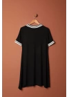 Süprem Kumaş Polo Yaka Elbise-Siyah