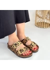 Tanta Leopar Süet Tokalı Terlik
