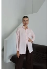 Tek cepli müslin gömlek pembe pt