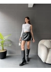 Tek Omuz Drape Detaylı Bluz