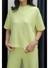Tshirt alt üst modal takım sarı