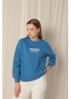 Üç İplik Uıbrant Energıes Baskılı Kadın Mavi Sweat