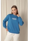 Üç İplik Uıbrant Energıes Baskılı Kadın Mavi Sweat