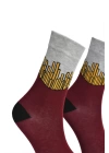 Unisex Patates Kızartması Çorap Bordo - LksÇrp24