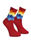 Unisex Renkli Kare Çorap Kırmızı - LksÇrp17