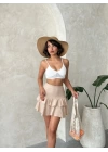 Valonlu fırfırlı etek s24681
