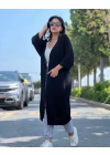 Yarasa kol uzun triko hırka siyah