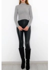 Yarım Balıkçı Crop Triko Gri - 885.1319.