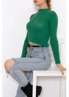 Yarım Balıkçı Crop Triko Yeşil - 885.1319.