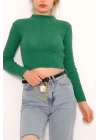 Yarım Balıkçı Crop Triko Yeşil - 885.1319.
