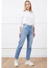 Yüksek bel mom jean pantolon