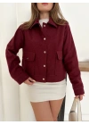 Zr model kaşe ceket bordo st255807