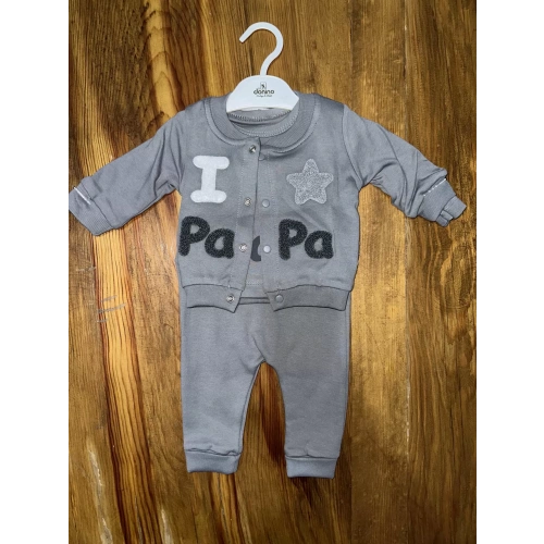 3-12 aylık üçlü kolej ceketli takım gri