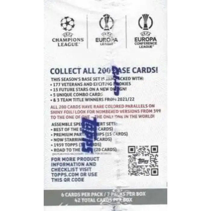 2022-23 Topps UEFA Kulüp Müsabakaları Futbol (Futbol) Blaster Box