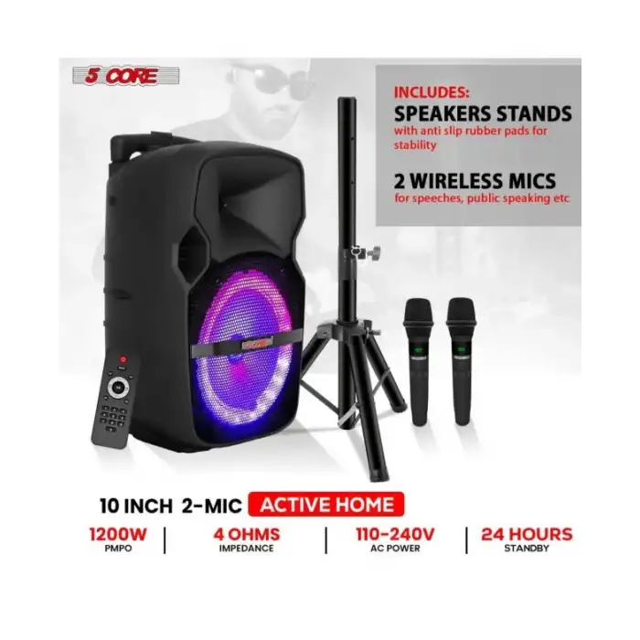 5 Çekirdek 10 İnç TWS Çift Bluetooth Parti Hoparlörü