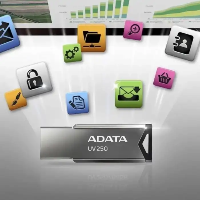 Adata Pen Drive A-Data UV250 32GB USB 2.0 Silver Flash Bellek