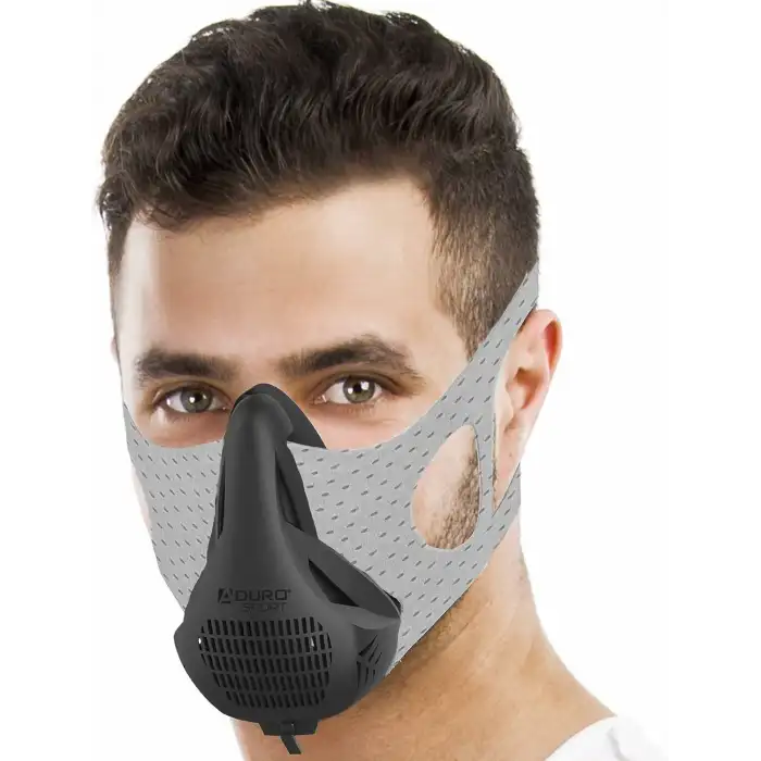 Aduro Sport Yüksek İrtifa Eğitim Maskesi - Koşu Nefes Egzersizi - Gri