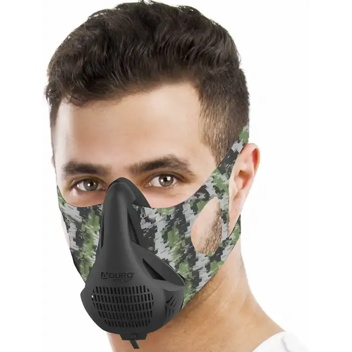 Aduro Sport Yüksek İrtifa Eğitim Maskesi - Koşu Nefes Egzersizi - Kamuflaj
