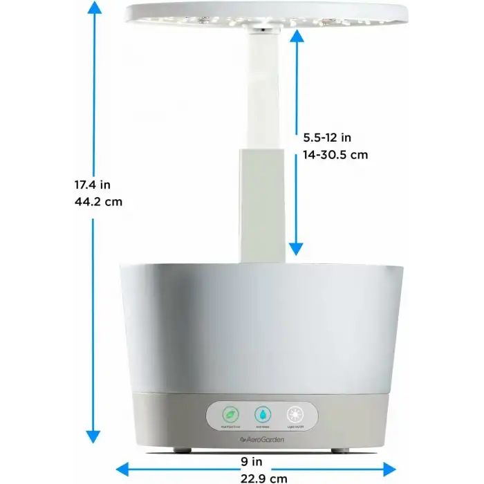 AeroGarden Harvest 360 Kapalı Bahçe Topraksız - LED Büyüme Işığı - Beyaz