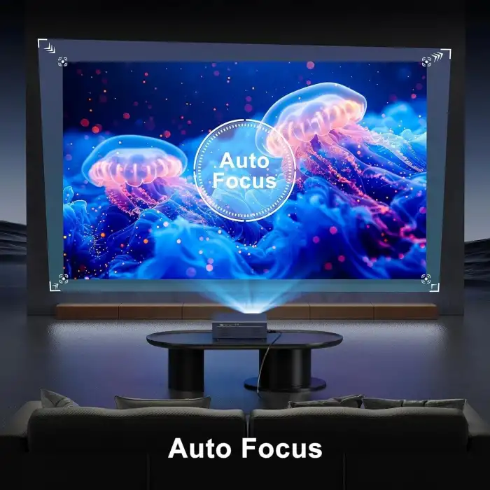 Agreago WiFi 6 ve Bluetooth 5.2, 400 ANSI Yerel 1080P 4K Destekli Projektör - Mavi