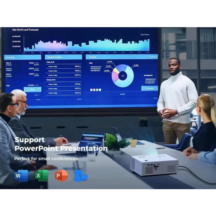 Agreago WiFi 6 ve Bluetooth 5.2, Projektör, 600 ANSI Yerel 1080P 4K Destekli - 300 Inc