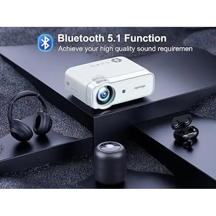 Agreago WiFi ve Bluetooth projektör, 5G WiFi Yerel 1080P 14000L 4K Desteği