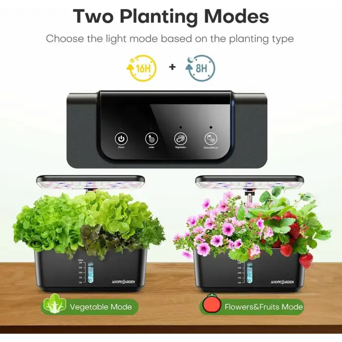 Ahopegarden Topraksız Yetiştirme Sistemi: 10 Pods Bitki Kiti - Siyah