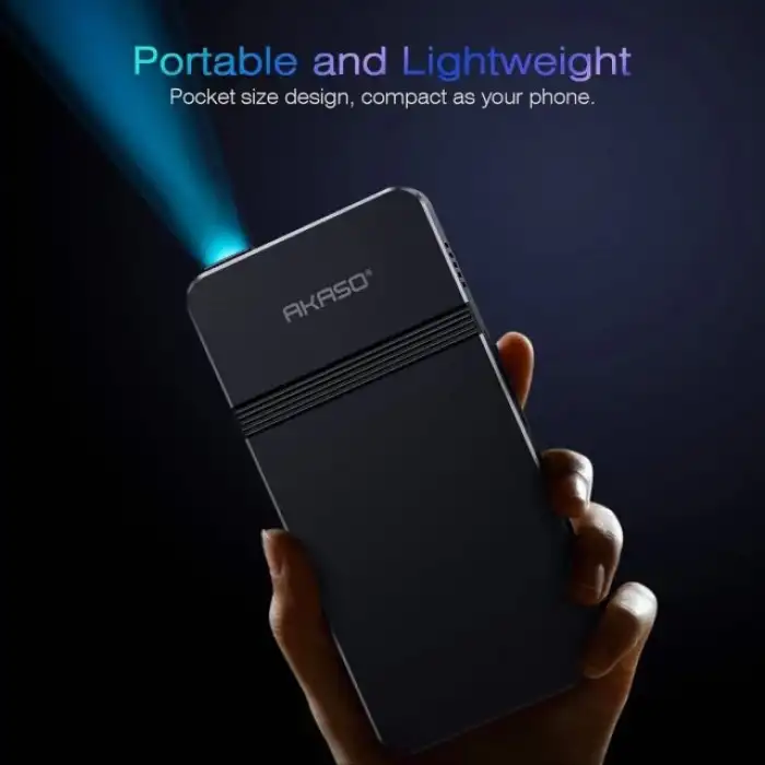 AKASO Mini Cep Boyutunda DLP Taşınabilir Projektör