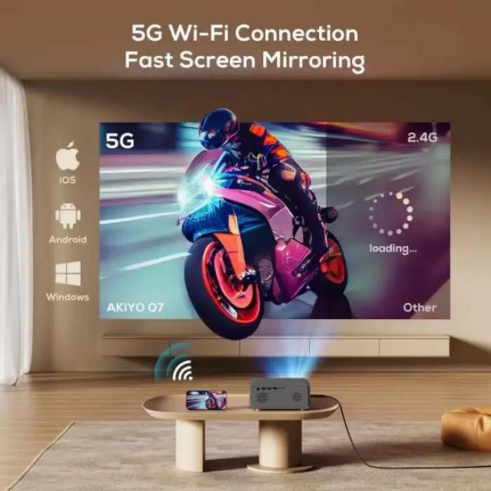 Akiyo Native 1080P WiFi Projektör