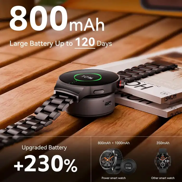 AMAZTIM Akıllı Saat, 1,85 Inc Ultra Büyük HD Ekran,120 Günlük Pil Ömrü