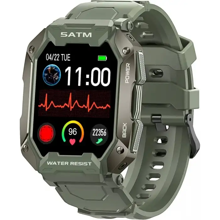 AMAZTIM Akıllı Saat, Bluetooth Çağrı 50M Su Geçirmez, Erkekler İçin - Yeşil