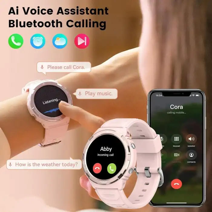 AMAZTIM Akıllı Saat, En Hafif Fitness Takip Cihazı, Kadınlar İçin - Pembe