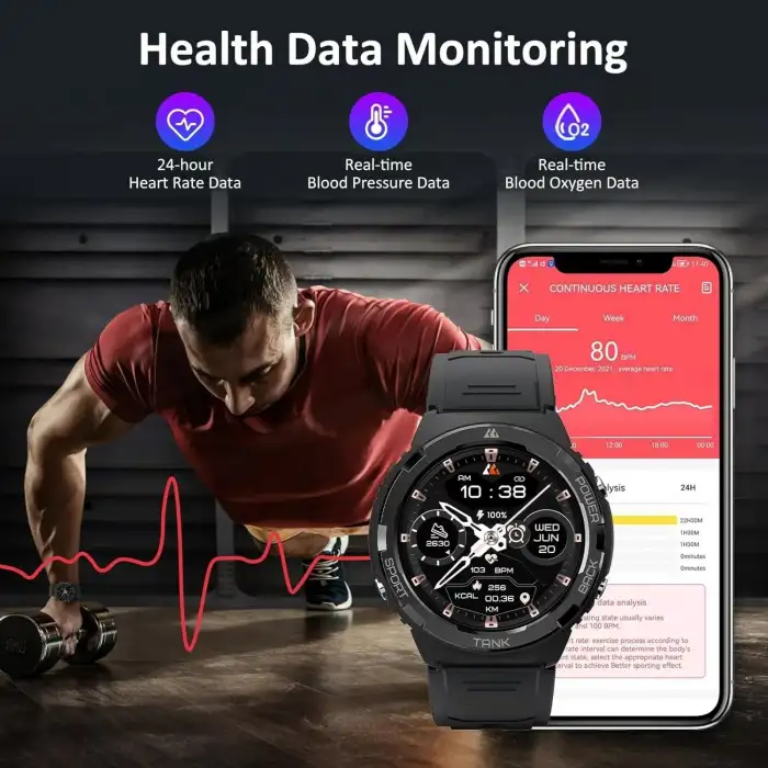 AMAZTIM Akıllı Saat, En Hafif Fitness Takip Cihazı, Kadınlar İçin - Siyah