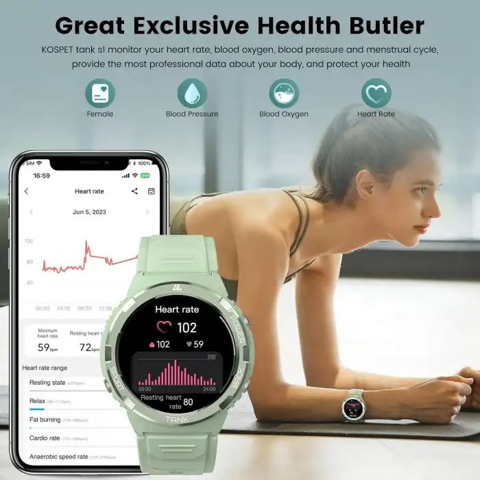 AMAZTIM Akıllı Saat, En Hafif Fitness Takip Cihazı, Kadınlar İçin - Yeşil