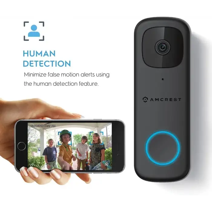 Amcrest 4MP Video Kapı Zili Kamerası Pro, Dış Mekan Akıllı Ev 2.4GHz ve 5GHz WiFi