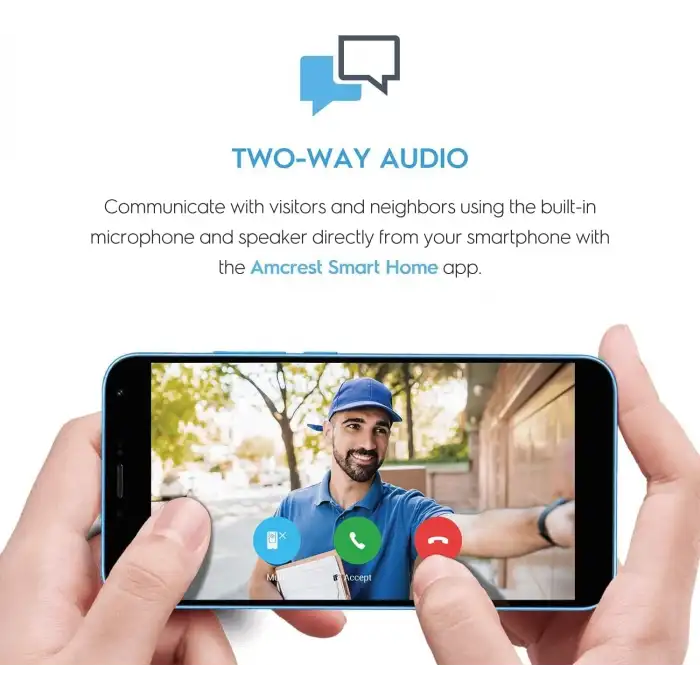 Amcrest 4MP Video Kapı Zili Kamerası Pro, Dış Mekan Akıllı Ev 2.4GHz ve 5GHz WiFi