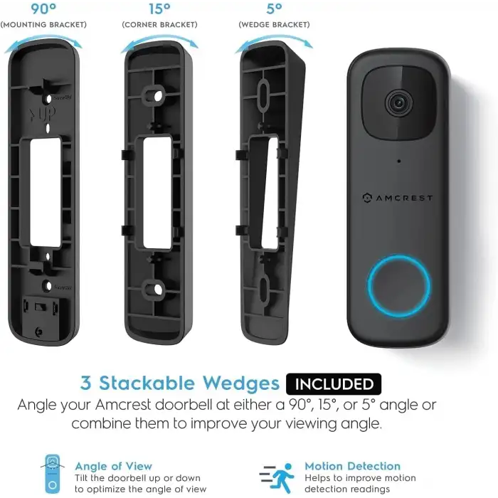 Amcrest 4MP Video Kapı Zili Kamerası Pro, Dış Mekan Akıllı Ev 2.4GHz ve 5GHz WiFi