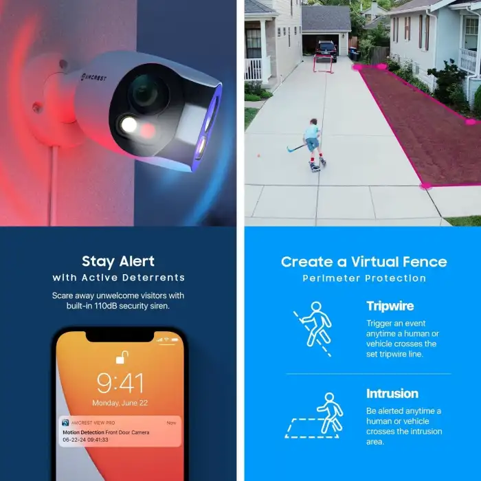 Amcrest Çift Lensli 4K (8MP) Dış Mekan Güvenlik WiFi Kamerası, 2 x 4MP Lensli