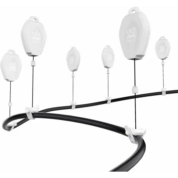 AMVR VR Kablo Yönetim Sistemi, 6 Paket Tavan Makarası Sistemi - Beyaz