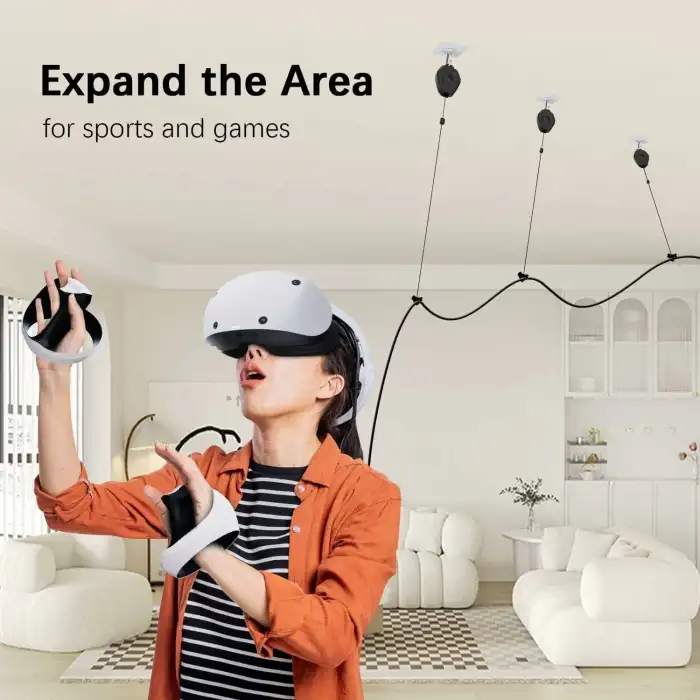 AMVR VR Kablo Yönetim Sistemi, 6 Paket Tavan Makarası Sistemi - Siyah