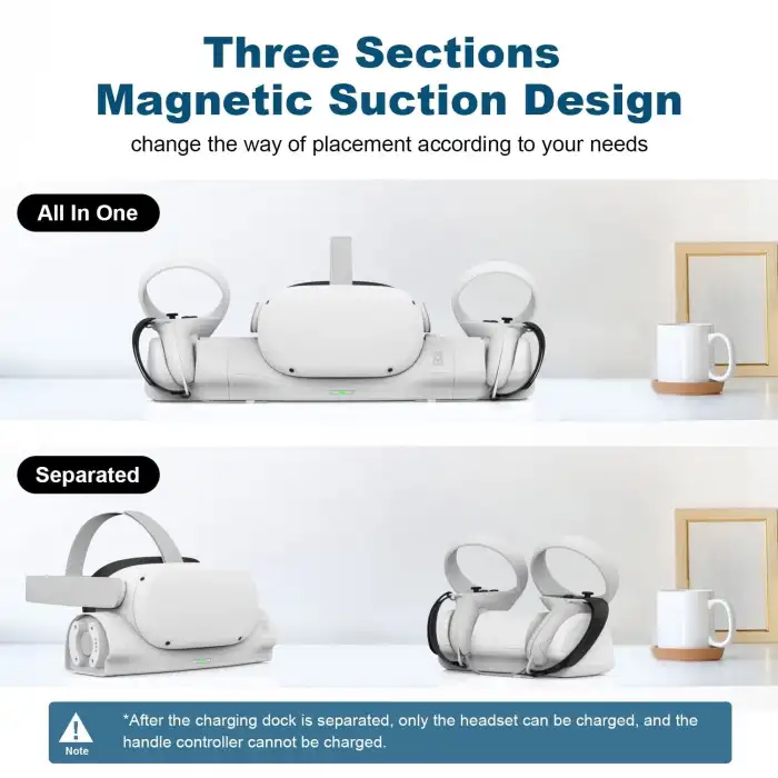 AMVR Yükseltilmiş Şarj İstasyonu - Meta Quest 2 için USB-C Şarj Kablosu