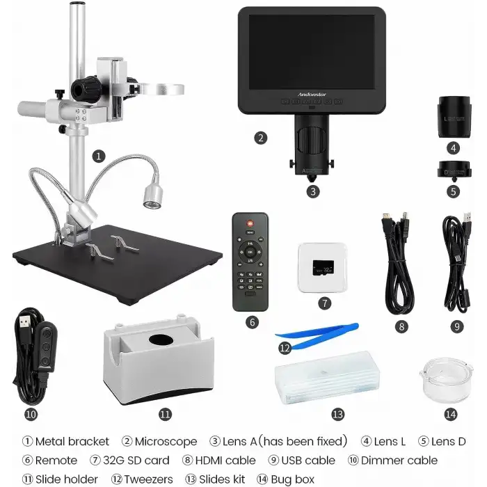 Andonstar AD246S-M Yetişkinler için HDMI Dijital Mikroskop 2000X