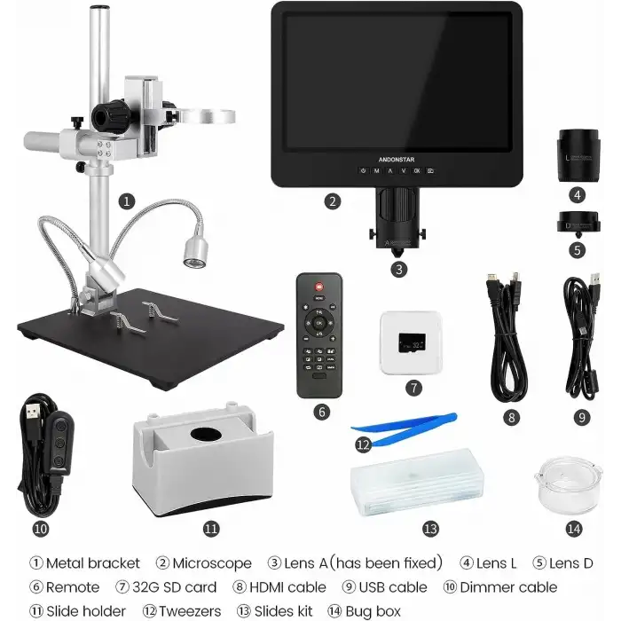 Andonstar AD249S-M 10.1 Inc HDMI Dijital Mikroskop 2000X