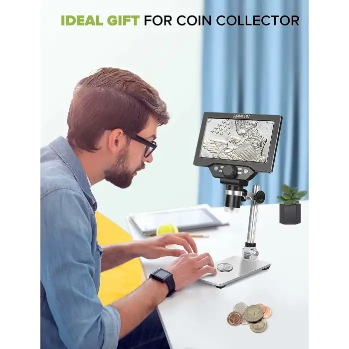 ANNLOV 1200X Büyütme 7 Inc LCD Ekranlı 1080P Mikroskop
