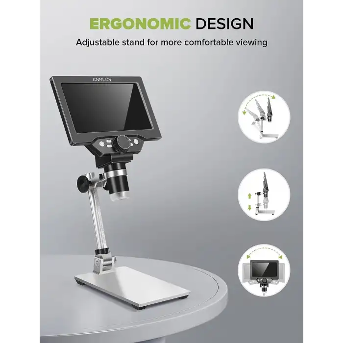 ANNLOV 1200X Büyütme 7 Inc LCD Ekranlı 1080P Mikroskop