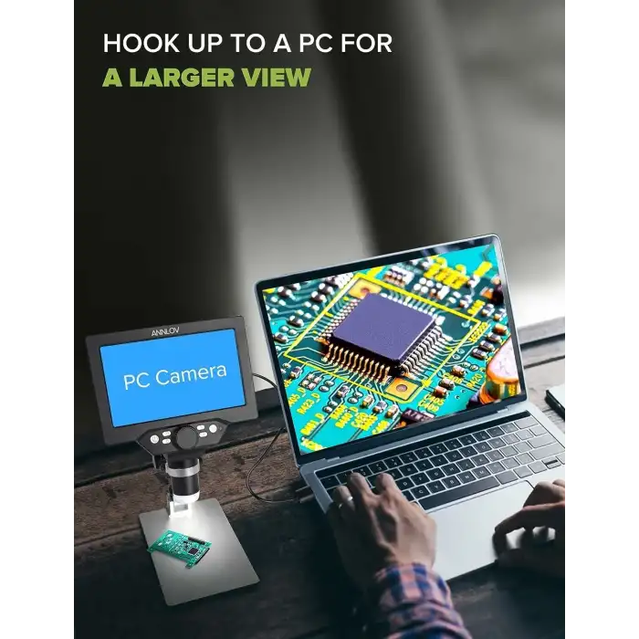 ANNLOV 1200X Büyütme 7 Inc LCD Ekranlı 1080P Mikroskop