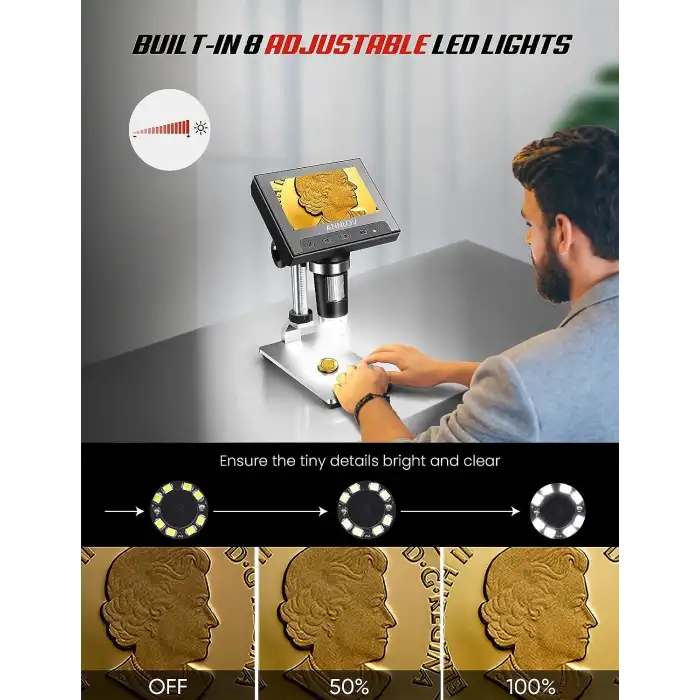 ANNLOV 4.3 İnç El Tipi USB Mikroskop 50X-1000X Büyütme