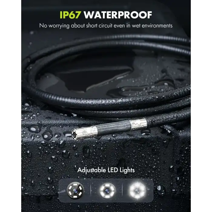 Anykit 360 Derece Eklemli Motorlu Boroskop 6.6mm - 1.5m Kablo