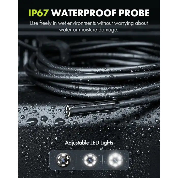 Anykit 6mm Boroskop Muayene Kamerası, Dürbün Kamerası - 4.5 Inc LCD Ekran