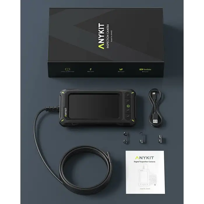 Anykit 6mm Boroskop Muayene Kamerası, Dürbün Kamerası - 4.5 Inc LCD Ekran